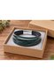 Pervasto Firline Dark Green Leather Men's Bracelet - Five-Row Flat Wrap Band - 2