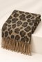 Trendy Leopard Print Tassel Scarf, Leopard Print Shoulder Shawl
