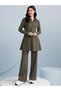 Women's Gray Top & Pants Co-ord Set - AMN1007-Gray-Size:2XL-44-Inches - 4