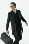 Anthracite Comfort Fit Mono Collar Woolen Coat - 5