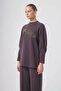 1077 Flower Bead Embroidered Pants Suit Coffee - 4