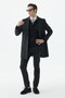 Anthracite Comfort Fit Mono Collar Woolen Coat - 6
