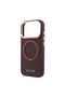 iPhone 18 Pro Max Case Licensed M-Safeli 360 Stand Pu Metal Lettering Logo Cover Claret Red - 6