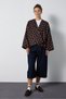 Women's Brown Polka Dot Oversized Lined Trench Coat with Tie Detail 32002 - 6