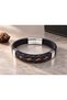 Rensavik Copperflash Black Leather Men's Bracelet - Navy Blue Orange Weave - 3