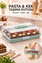 Rectangular Pastry Cake Transport Box with Lid and Locking Handle Cake Pan Storage Container Organizer
