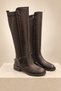 Women's Genuine Leather Riding Boots with Buckle Detail - 6