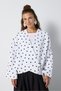 Women's Ecru Polka Dot Oversized Lined Trench Coat with Tie Detail 32002 - 2