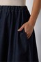 Women's Navy Blue Elastic Waist Long Denim Skirt 32027 - 6