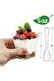 FUFU 50 Pack 5 oz Square Clear Plastic Dessert Cups with Plastic Spoons and Plastic Covers - Ideal for Desserts, Appetizers, Puddings, Mousse and More - 2