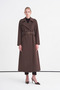Double-Breasted Collar Belt Detailed Bitter Trench Coat 14049
