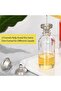 6 Pack, 4 oz Small Clear Glass Bottles with Lids & 2 Stainless Steel Funnels - 120ml Boston Rou - 2