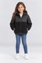Girl's Hooded Plush Detailed Inflatable Coat with Zipper, Warm Winter Jacket Ak4291