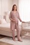 Elora Comfortable Cut Maternity Pajama Set with Pockets and Drawstring Waist, 3-Piece Set