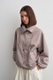 Patterned Bomber Jacket Beige - 2