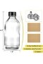 6 Pack, 4 oz Small Clear Glass Bottles with Lids & 2 Stainless Steel Funnels - 120ml Boston Rou - 3