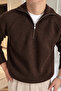 Men's Sweater Half Zipper Stand Collar Thessaloniki Knitted Sweater - 3