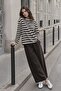 Cotton Striped T-Shirt Brown