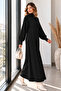 High Collar Ribbed Knitwear Dress K3051 Black - 3
