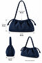Women's Andrea Drawstring Suede Bag Navy Blue 1709 - 8