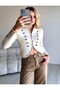 Button Detailed Belly-Cut Knitwear Jacket