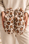 3-Piece Beige Leo - Tan Leo - Gray Leo Leopard Patterned Plush Closed Toe 3 cm Sole Home Slipper Set Byndatom01 - 7