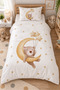Bear Lying on the Moon and Star Patterned Duvet Cover Set - 160X220 Duvet Cover, 70X50 Pillowcase Set, Without Sheets - 3