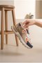 Women's Dynamic Striped Casual Sports Shoes Breathable Mesh Panel Lightweight Orthopedic Sole Daily Walking Sneaker