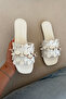 Wasa Tassel Detailed Flat Women's Slippers - White - 4