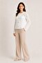 Asez Boutique Women's Guipure, Openwork Lace Jacket, Crew Neck, Buttoned Pocketed Jacket - 3