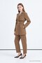 Covered Collar, Buckle, Belted, Checkered Camel Suit 2062 - 3