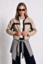 Contrast Stripe Detailed Woven Jacket Laz0019 Beige - 4