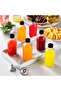 6 Pack, 4 oz Small Clear Glass Bottles with Lids & 2 Stainless Steel Funnels - 120ml Boston Rou - 6