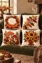 Sunflower Bouquet Throw Pillow – Embossed Punch Embroidered Appearance (Double Sided)