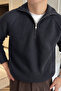 Men's Sweater Half Zipper Stand Collar Thessaloniki Knitted Sweater - 3