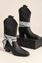Scarf Scarf Detailed Thick Heeled Women's Cowboy Boots - 7