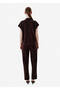 Thin Knit V-Neck Brown Knitwear Top - 5