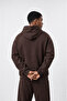 Men's Basic Oversize Hoodie Brown - 3