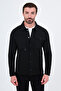 Textured Slim Fit Men's Snap Fastener Coat Black - 39631.24K