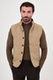 Textured Slim Fit Stand Collar Buttoned Wool Blend Men's Vest Beige - 40965.26K - 6