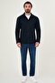 Striped Slim Fit Shirt Collar Buttoned Pocket Men's Coat Navy Blue - 39678.26K - 4