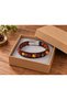 Ravellis Ambertrail Brown Leather Men's Bracelet - Orange Spotted Beaded Wrap - 3