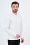 Straight Slim Fit Crew Neck Bi-Stretch Interlock Long Sleeve Men's T-Shirt Ecru - 36903.26K - 5