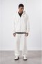 Erkek Basic Oversize Zip Ekru - 4