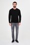 Plain Regular Fit Crew Neck 100% Cotton Long Sleeve Men's T-Shirt Black - 36902.26K - 3