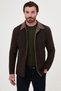 Textured Slim Fit Shirt Collar Buttoned Wool Men's Coat Brown - 39696.26K - 5