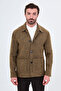 Striped Slim Fit Shirt Collar Buttoned Pocket Men's Coat Beige - 39678.26K - 3