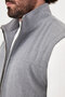 Plain Slim Fit Stand Collar Double Zipper Wool Blend Men's Vest Gray - 40966.26K - 2