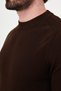 Ribbed Slim Fit High Crew Neck Cotton Men's Knitwear Sweater Brown - 11601.26K - 2