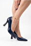 Women's Pointed Toe Thick Striped Heeled Classic Daily Stiletto Shoes - 6